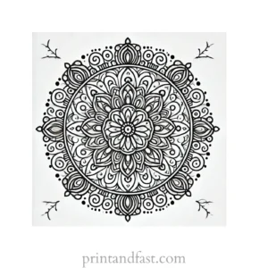 mandala coloring page vintage