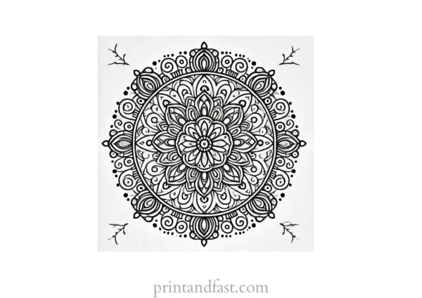 mandala coloring page vintage