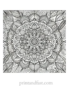 mandala coloring page zentangle