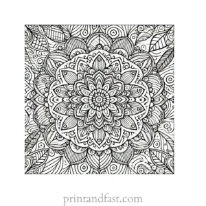 mandala coloring page zentangle