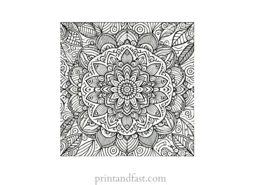 mandala coloring page zentangle