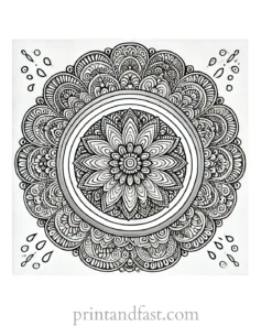 mandala rainbow coloring page