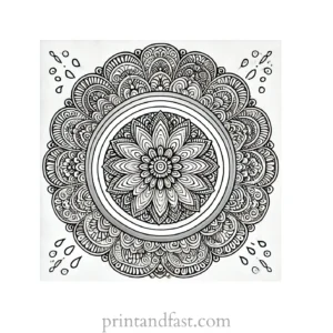 mandala rainbow coloring page