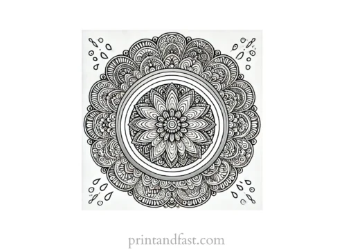 mandala rainbow coloring page