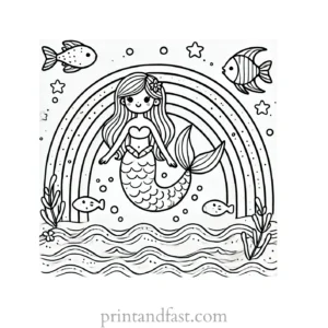 mermaid rainbow coloring page