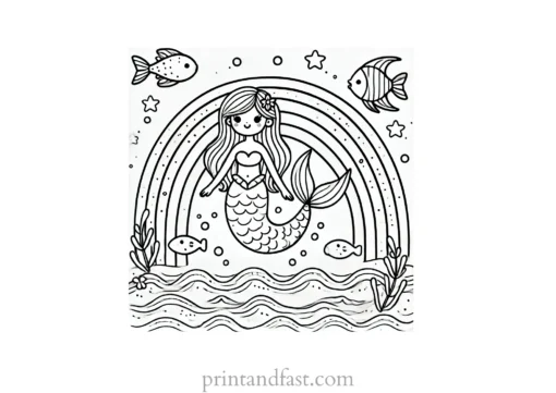 mermaid rainbow coloring page