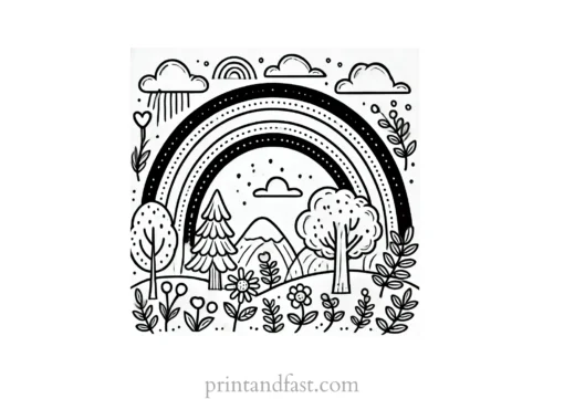 nature rainbow coloring page