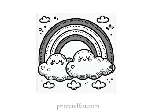 rainbow and cloud coloring page