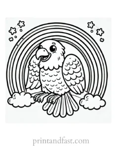 rainbow and eagle coloring page