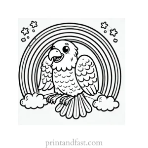 rainbow and eagle coloring page