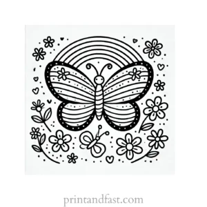 rainbow butterfly coloring page