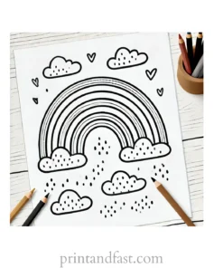 rainbow coloring page printable