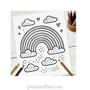 rainbow coloring page printable