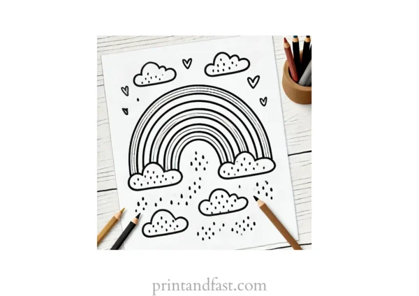 rainbow coloring page printable