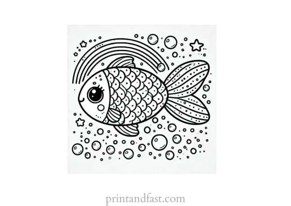 rainbow fish coloring page