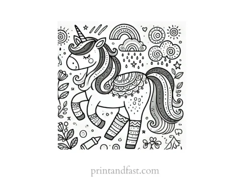 unicorn coloring page activity