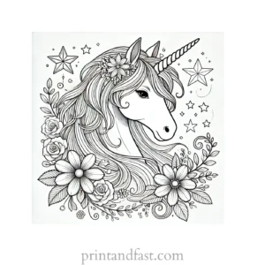 unicorn coloring page beautiful