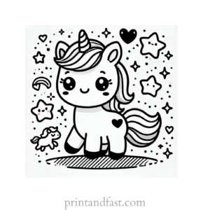 unicorn coloring page cute