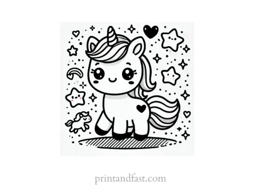 unicorn coloring page cute