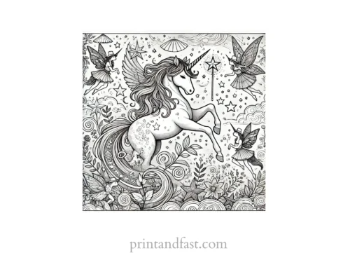 unicorn coloring page fantasy