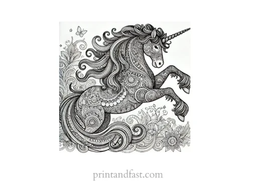 unicorn coloring page for adults