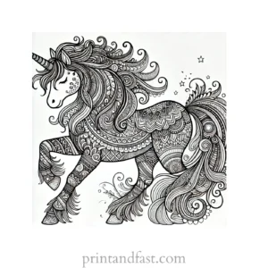 unicorn coloring page intricate