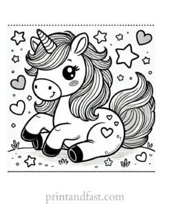 unicorn coloring page kindergarten