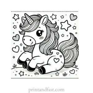 unicorn coloring page kindergarten