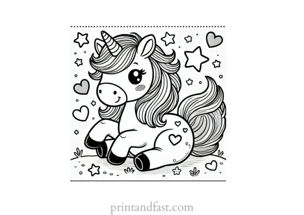 unicorn coloring page kindergarten