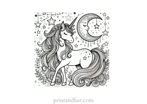 unicorn coloring page magical