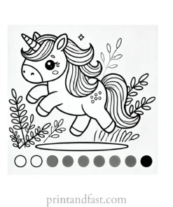 unicorn coloring page template