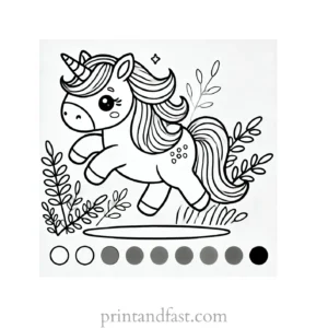 unicorn coloring page template