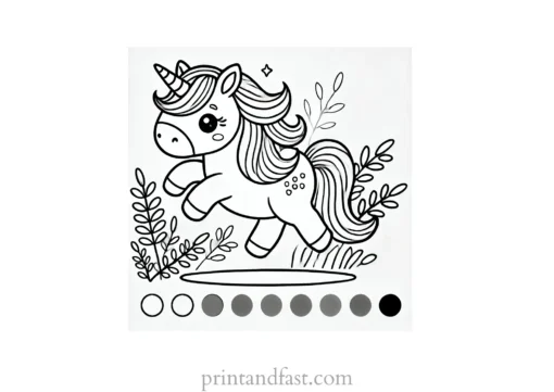 unicorn coloring page template