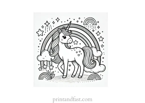 unicorn rainbow coloring page