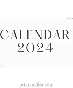 2024 calendar printable