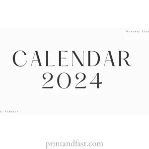 2024 calendar printable