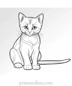 3D kitten coloring page