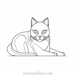 3D kitty coloring page