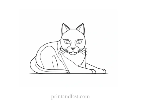 3D kitty coloring page