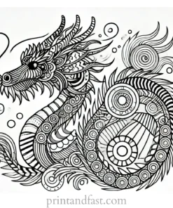 abstract dragon coloring page