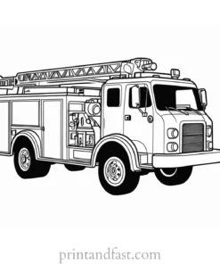 abstract fire truck coloring page