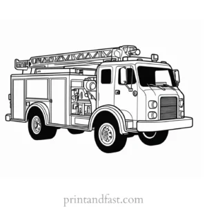 abstract fire truck coloring page