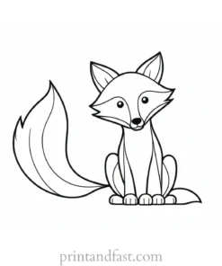 abstract fox coloring page