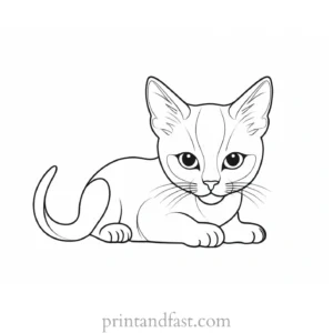 abstract kitten coloring page