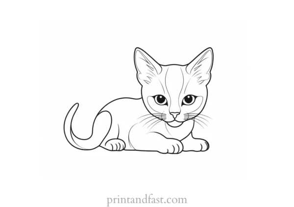 abstract kitten coloring page