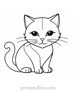 abstract kitty coloring page