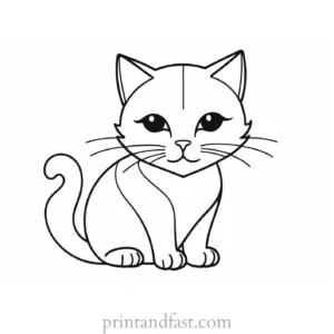 abstract kitty coloring page