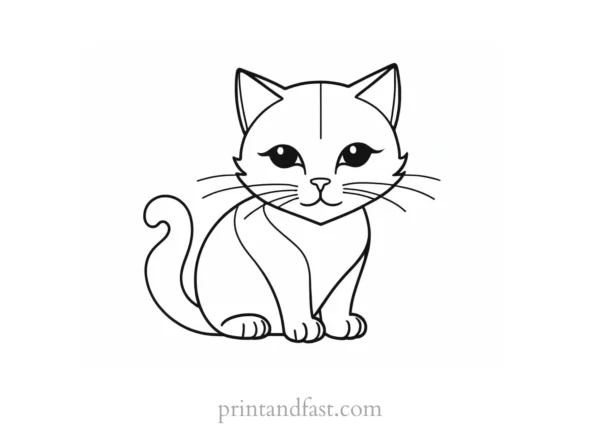 abstract kitty coloring page