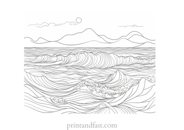 abstract ocean coloring page