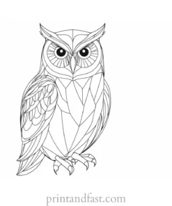 abstract owl coloring page